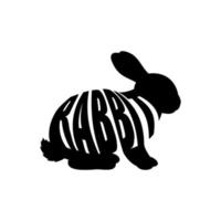 symbole de lapin avec texte vecteur