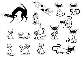 collection de chats de dessin animé vecteur