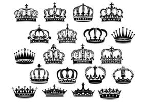 ensemble de couronnes héraldiques médiévales royales vecteur