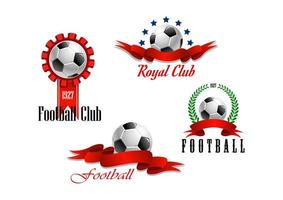quatre emblèmes de football et de football vecteur