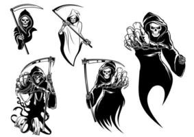personnages du squelette de la mort vecteur