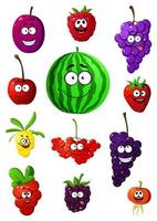 personnages colorés de fruits et de baies vecteur