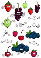 personnages sains de baies et de fruits vecteur