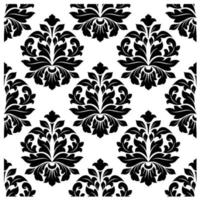 motif damassé floral noir et blanc vecteur