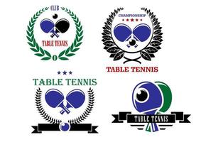 emblèmes et symboles du tennis de table vecteur