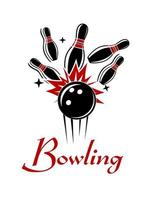 emblème ou logo de bowling vecteur