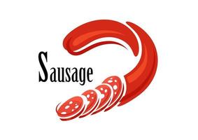 nourriture de saucisse de dessin animé vecteur