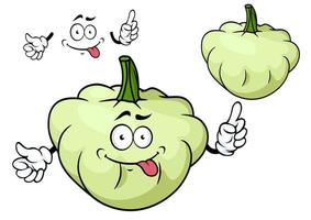 personnage de dessin animé de légumes de courge pattypan vecteur