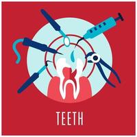 concept de dents et de dentisterie vecteur