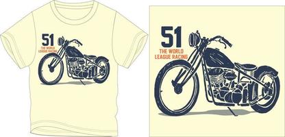 illustration vectorielle de conception graphique de t-shirt élégant à la mode de vélo classique vecteur