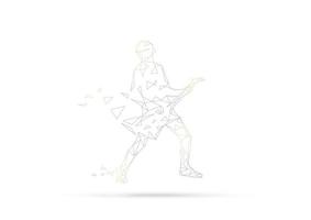 concept de musique, les gens ont joué de la guitare, illustration vectorielle d'élément de ligne de polygone graphique. vecteur