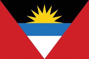 le drapeau national d'amtigua et de berbuda avec une proportion correcte et une couleur officielle vecteur