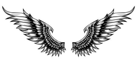 logo aile d'ange vecteur de conception de tatouage