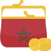 drapeau marocain dessiné à la main, dirham marocain dessiné à la main vecteur