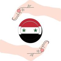 drapeau syrien dessiné à la main, livre syrienne dessinée à la main vecteur