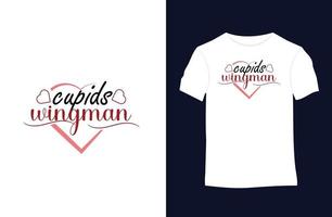 conception de t-shirt vecteur Saint-Valentin avec silhouettes, typographie, impression, illustration vectorielle