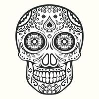 crâne mexicain, jour du tatouage mort vecteur