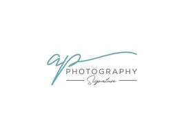 lettre ap signature logo template vecteur