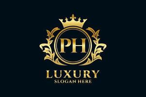 modèle de logo de luxe royal de lettre ph initiale dans l'art vectoriel pour des projets de marque luxueux et d'autres illustrations vectorielles.