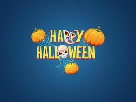Joyeux Halloween. une bannière avec des citrouilles et un crâne. vecteur