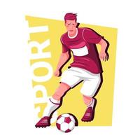 joueur de football de dessin animé. illustration vectorielle. vecteur