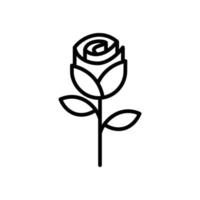 icône de fleur. une rose. illustration de conception d'icône de fleur. signe d'icône de fleur. vecteur d'icône de fleur. conception de vecteur de logo de fleur.