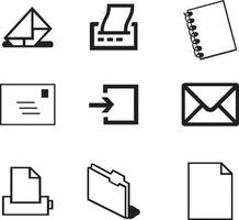 illustration vectorielle ligne plate ensemble d'icônes isolé sur fond blanc vecteur