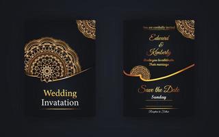 conception de cartes d'invitation de mariage de luxe vecteur