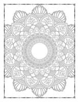 intérieur d'une page à colorier. mandala noir et blanc pour l'intérieur des pages à colorier. vecteur de conception d'ornement de mandala de décoration. vecteur de modèle de mandala vintage.