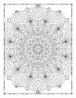 mandala noir et blanc pour l'intérieur des pages à colorier. intérieur d'une page à colorier. dessin au trait mandala doodle. vecteur de conception d'ornement de mandala de décoration.