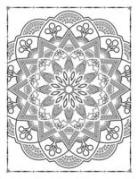 intérieur d'une page à colorier. mandala noir et blanc pour l'intérieur des pages à colorier. vecteur de conception d'ornement de mandala de décoration. vecteur de modèle de mandala vintage.