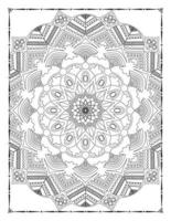 intérieur d'une page à colorier. mandala noir et blanc pour l'intérieur des pages à colorier. vecteur de conception d'ornement de mandala de décoration. vecteur de modèle de mandala vintage.