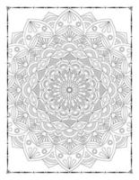 mandala noir et blanc pour l'intérieur des pages à colorier. intérieur d'une page à colorier. dessin au trait mandala doodle. vecteur de conception d'ornement de mandala de décoration.