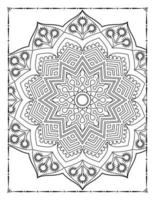 intérieur d'une page à colorier. mandala noir et blanc pour l'intérieur des pages à colorier. vecteur de conception d'ornement de mandala de décoration. vecteur de modèle de mandala vintage.