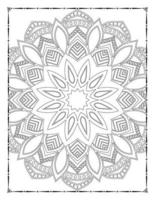 intérieur d'une page à colorier. mandala noir et blanc pour l'intérieur des pages à colorier. vecteur de conception d'ornement de mandala de décoration. vecteur de modèle de mandala vintage.