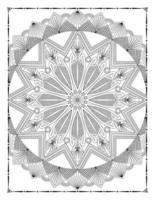 mandala noir et blanc pour l'intérieur des pages à colorier. intérieur d'une page à colorier. dessin au trait mandala doodle. vecteur de conception d'ornement de mandala de décoration.