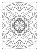 intérieur d'une page à colorier. mandala noir et blanc pour l'intérieur des pages à colorier. vecteur de conception d'ornement de mandala de décoration. vecteur de modèle de mandala vintage.