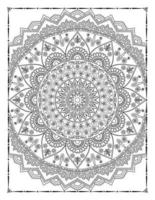 intérieur d'une page à colorier. mandala noir et blanc pour l'intérieur des pages à colorier. vecteur de conception d'ornement de mandala de décoration. vecteur de modèle de mandala vintage.