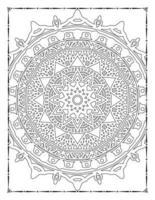 intérieur d'une page à colorier. mandala noir et blanc pour l'intérieur des pages à colorier. vecteur de conception d'ornement de mandala de décoration. vecteur de modèle de mandala vintage.