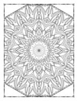 intérieur d'une page à colorier. mandala noir et blanc pour l'intérieur des pages à colorier. vecteur de conception d'ornement de mandala de décoration. vecteur de modèle de mandala vintage.