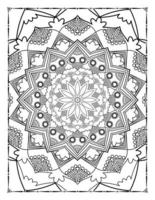 mandala noir et blanc pour l'intérieur des pages à colorier. intérieur d'une page à colorier. dessin au trait mandala doodle. vecteur de conception d'ornement de mandala de décoration.