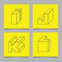 logo alphabet créé avec des formes géométriques dessinées sur papier vecteur