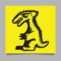 logo dinosaure dessiné sur papier vecteur