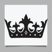 logo illustration image vectorielle de la main de la couronne du roi dessinée sur du papier blanc vecteur
