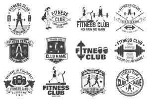 insignes de club de remise en forme. vecteur. pour les emblèmes des centres de fitness, les panneaux de gym et autres. vecteur