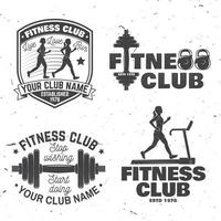 ensemble de badges de club de fitness. vecteur. concept pour chemise ou imprimé, timbre, patch ou tee vecteur