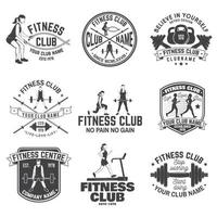 insignes de club de remise en forme. vecteur. pour les emblèmes des centres de fitness, les panneaux de gym et autres. vecteur