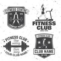 ensemble de badges de club de fitness. vecteur. concept pour chemise ou imprimé, timbre, patch ou tee vecteur
