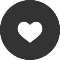 icône de coeur gris plat de vecteur dans un cercle. logo de cercle d'icône de coeur.