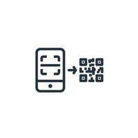 icône de scanner isolé sur fond blanc. symbole de code qr pour l'application web et mobile. vecteur